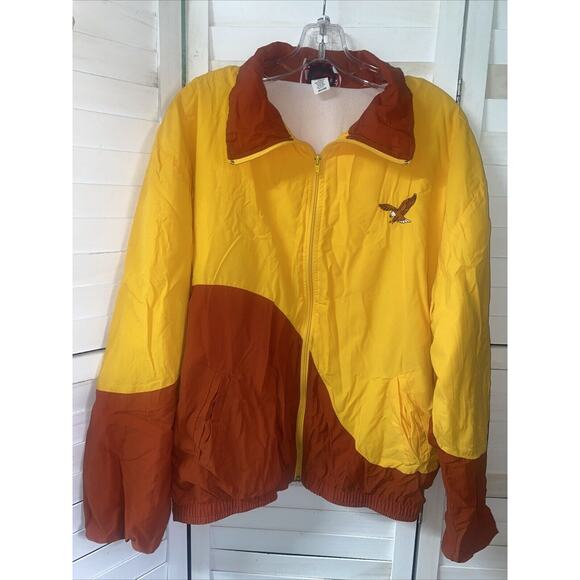 Vintage Purcells Activewear Tracksuit Jacket Yellow Red Zip Front Sz Medium - Picture 1 of 8